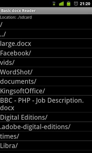 Basic docx Reader