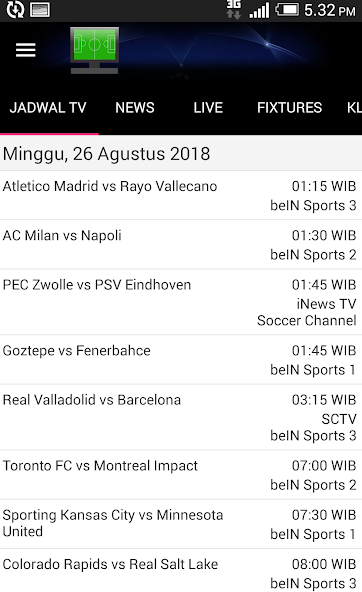 Jadwal Siaran Langsung