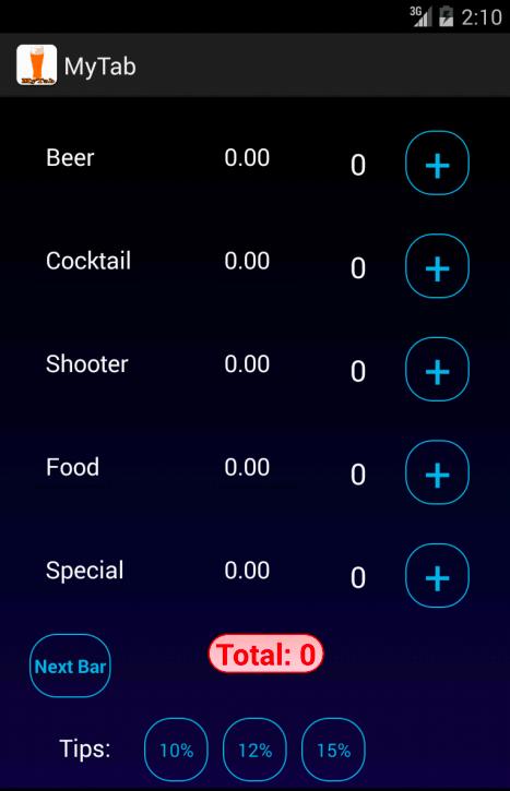 MyTab - Bar Tab