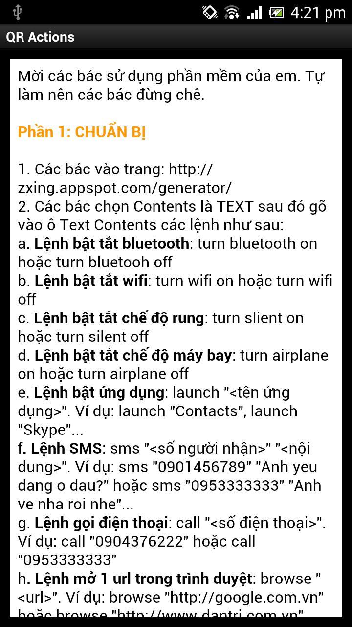 QR Actions