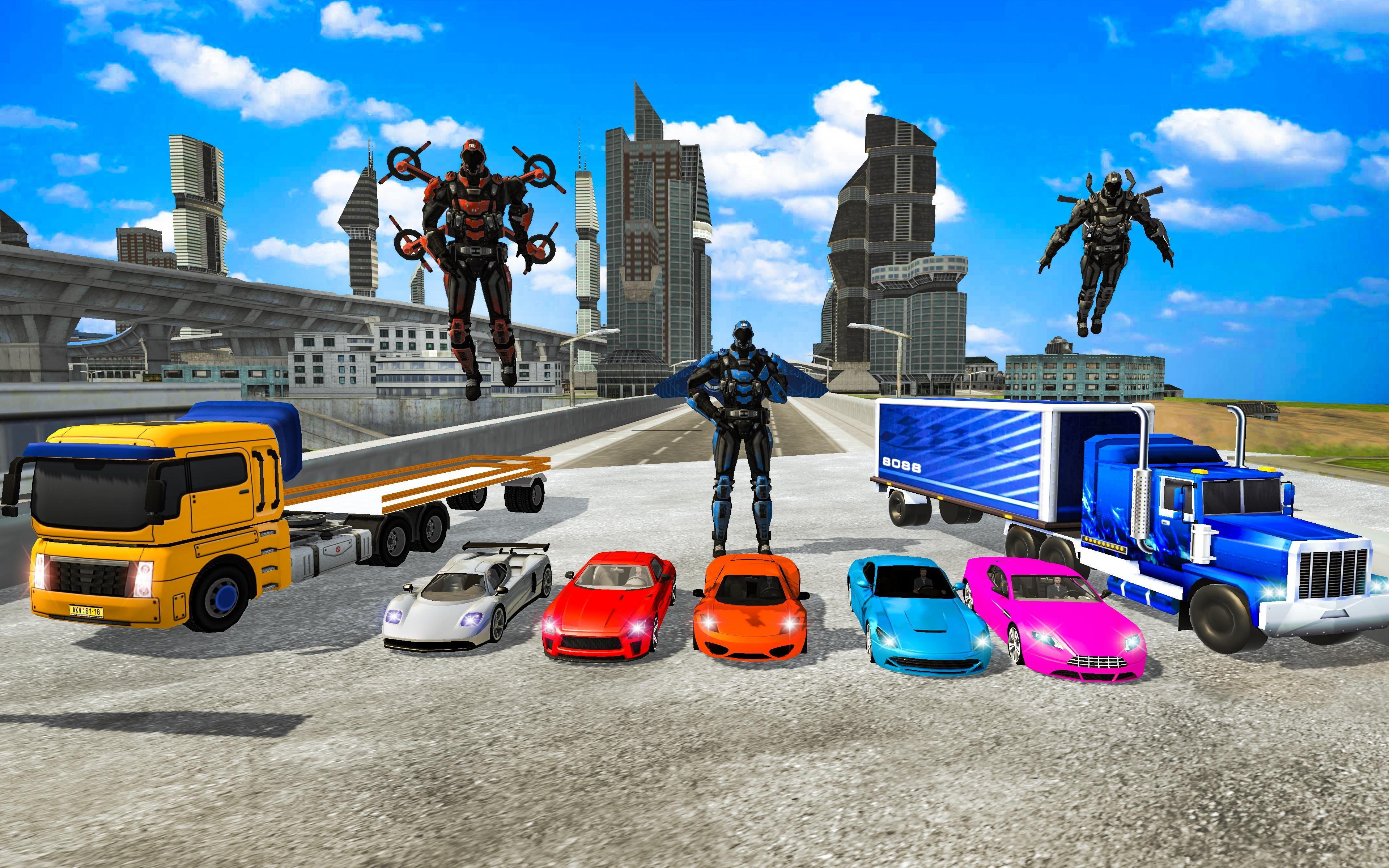 Fighting Car Robot Transporter