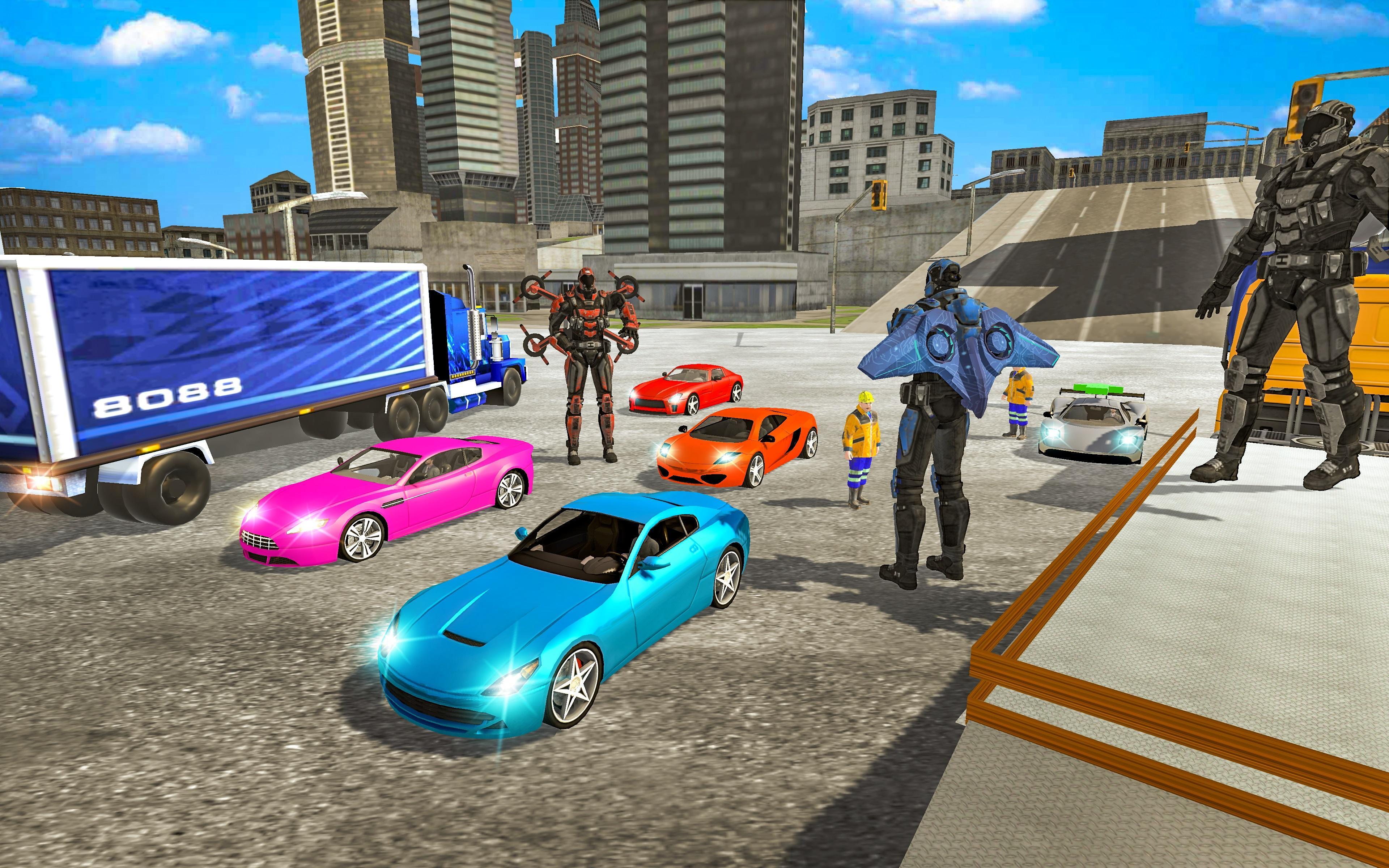 Fighting Car Robot Transporter