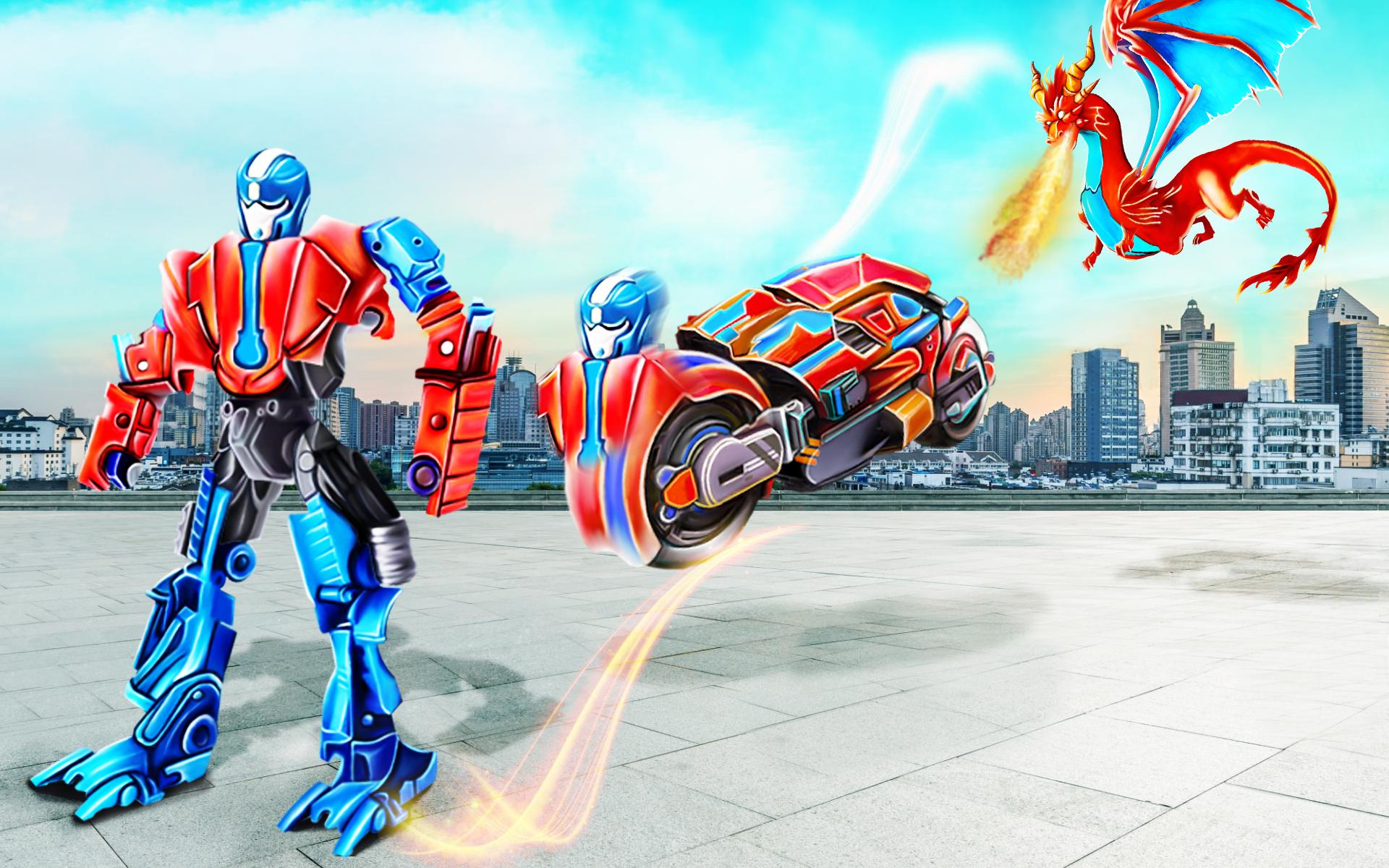 Flying Dragon Robot Bike Games