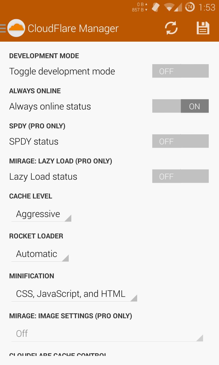 Mobile Manager CloudFlare Free