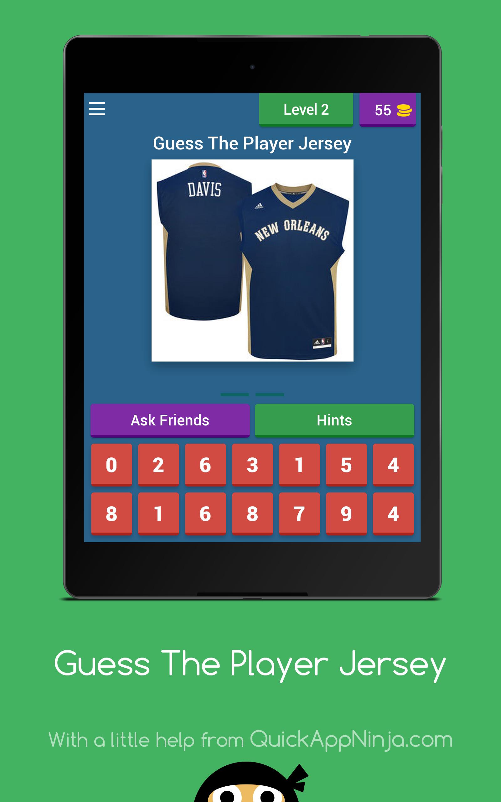 Guess The Number Player Jersey