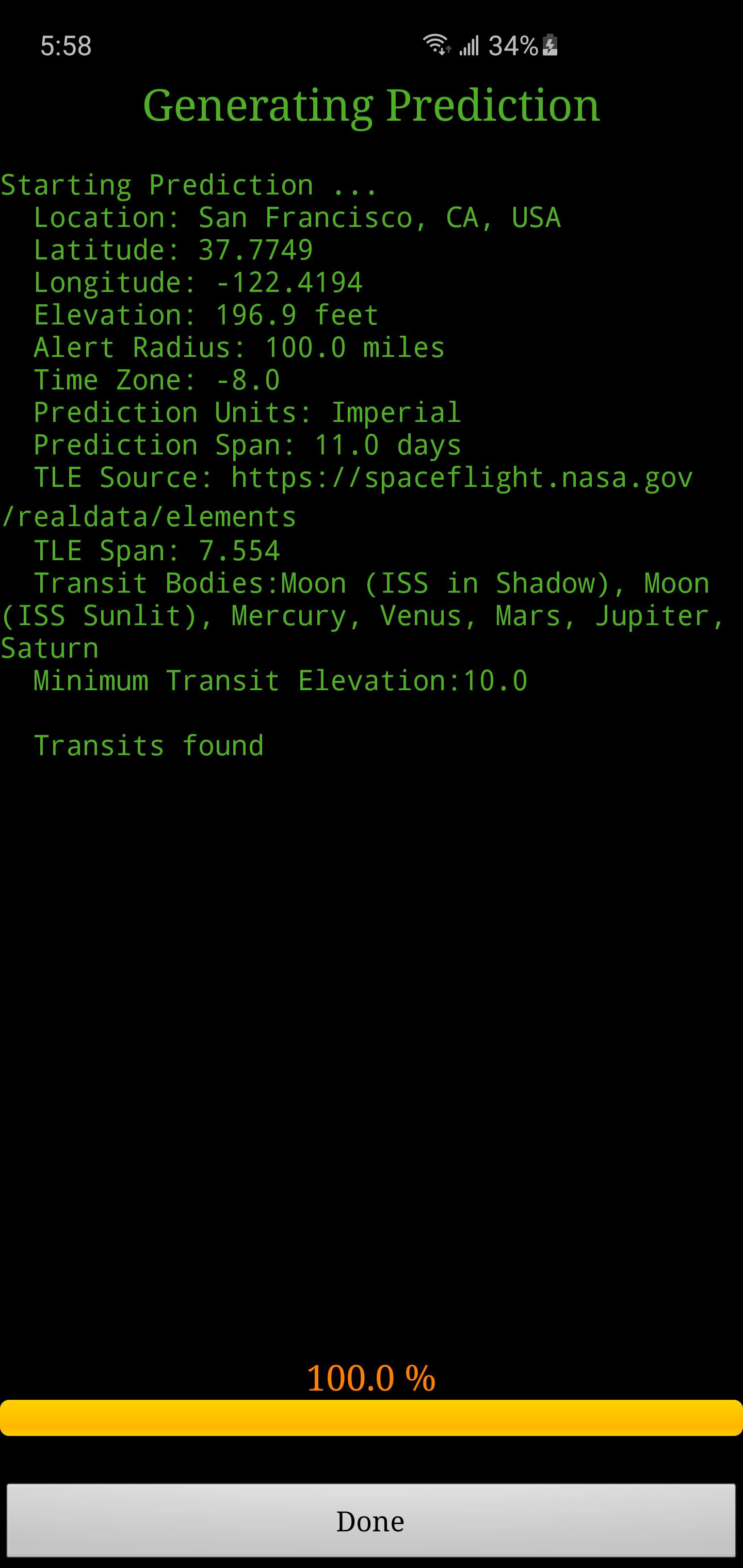 ISS Transit Prediction