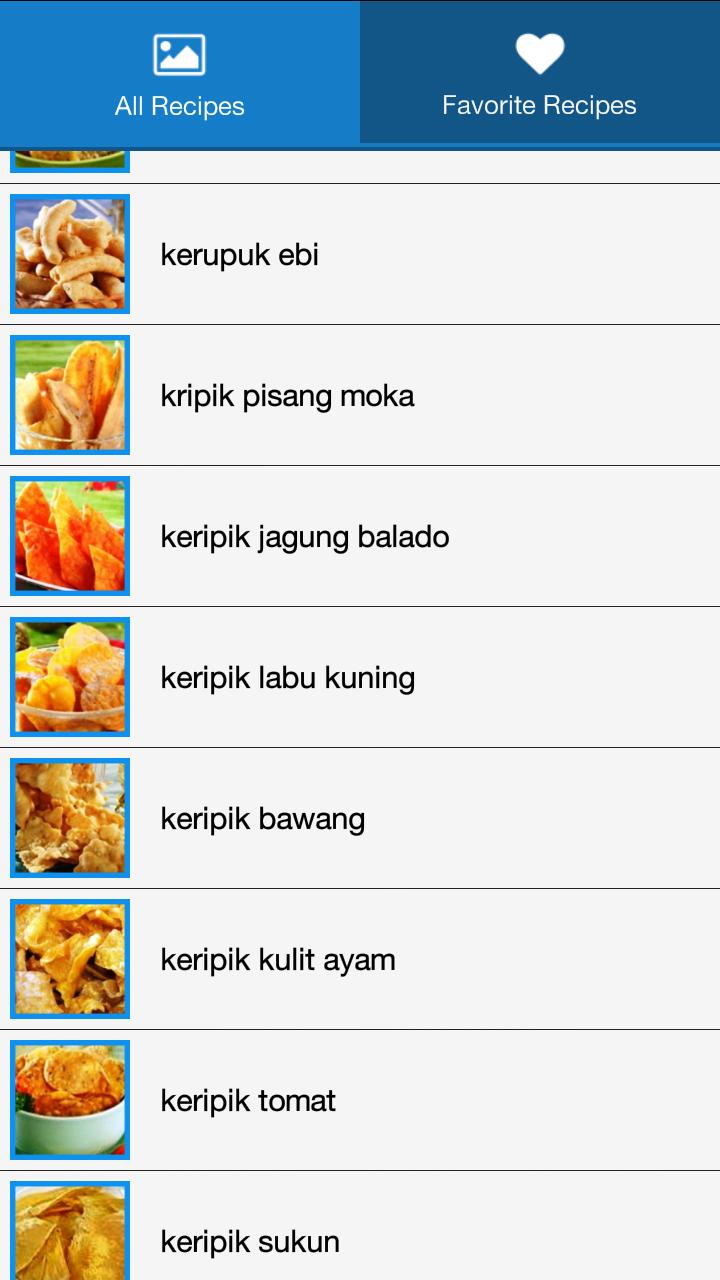 Resep Keripik Pilihan