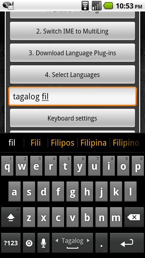 Tagalog Keyboard Plugin