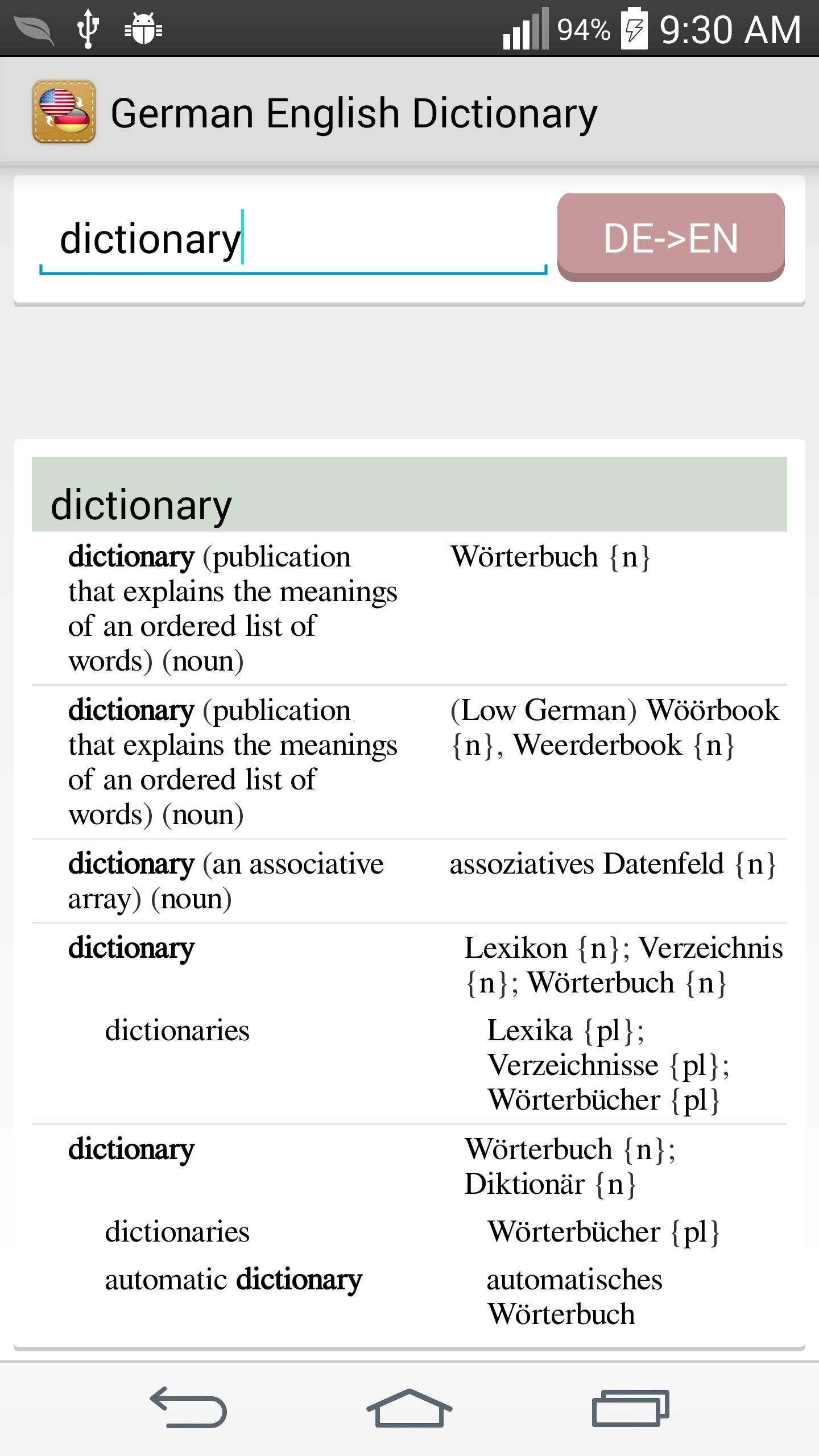 German English offline Diction