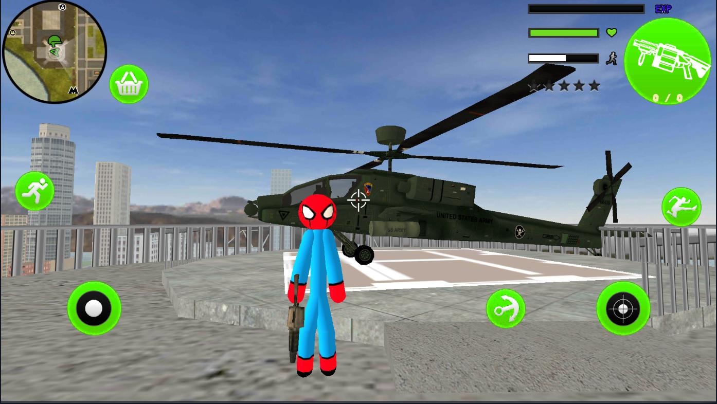 Flying-Spider StickMan Rope Hero Strange Gangster