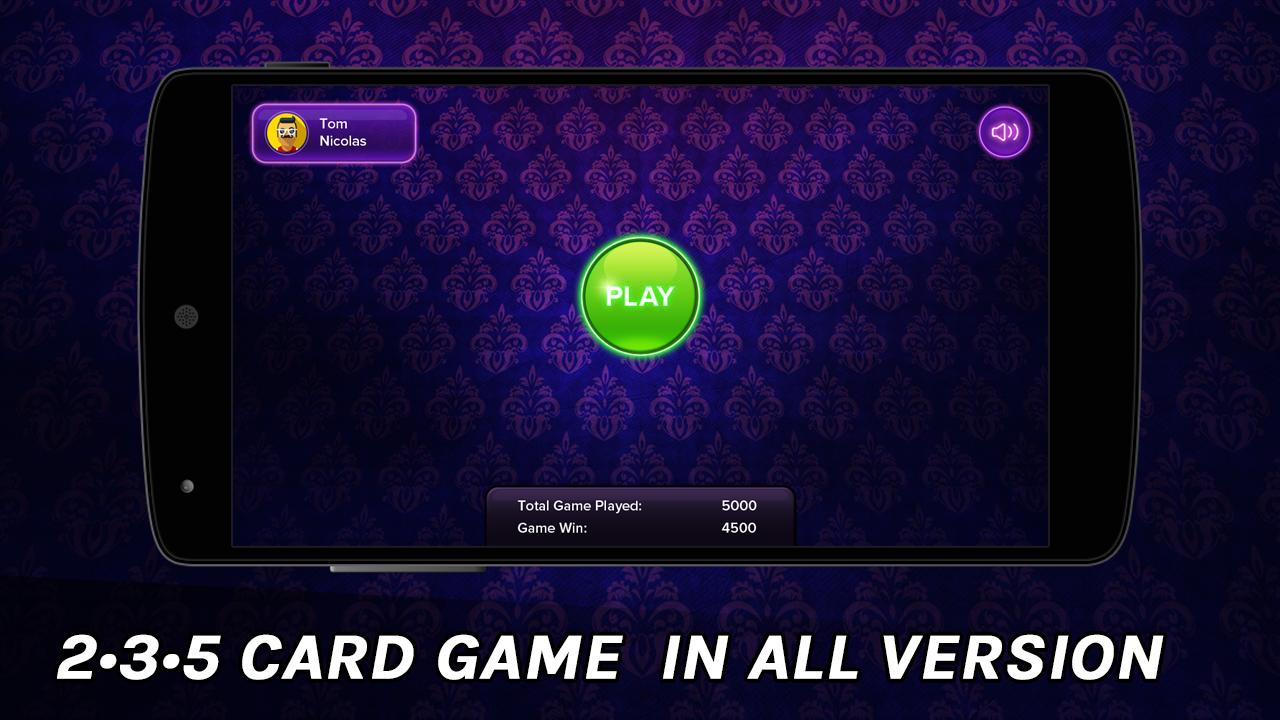 235 or 3 2 5 card game - 2 3 5 Do Teen Paanch Card