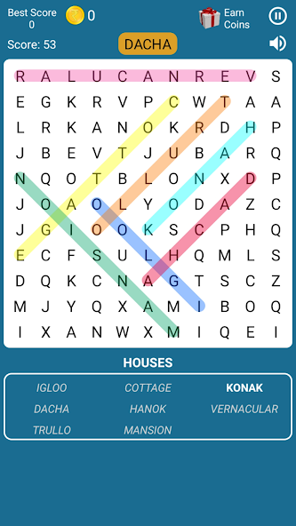 Word Search Game in English