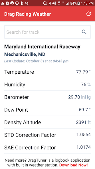 Drag Racing Weather Station