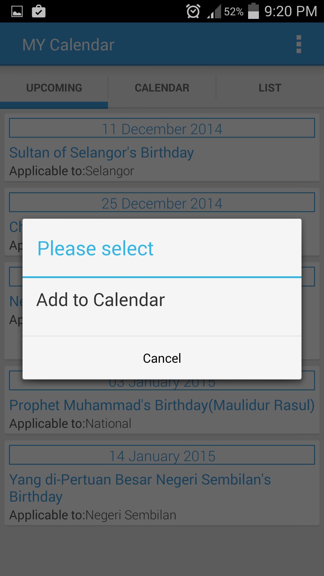 Malaysia Calendar