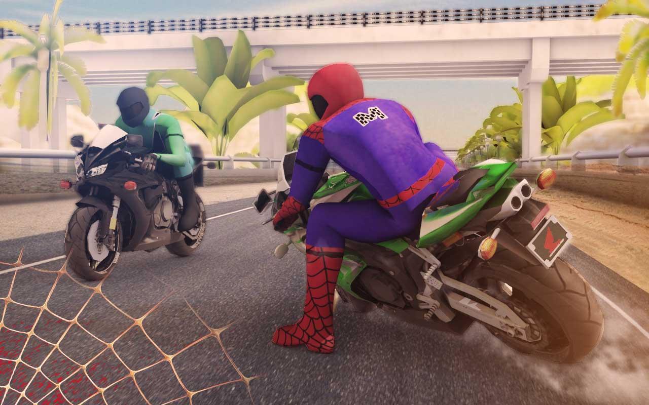 Spider Superhero Moto Racer