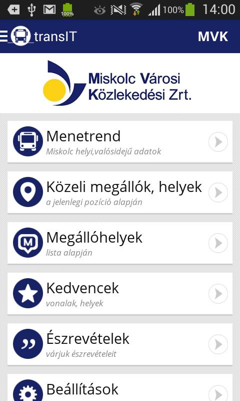 transIT menetrend: MVK Zrt.