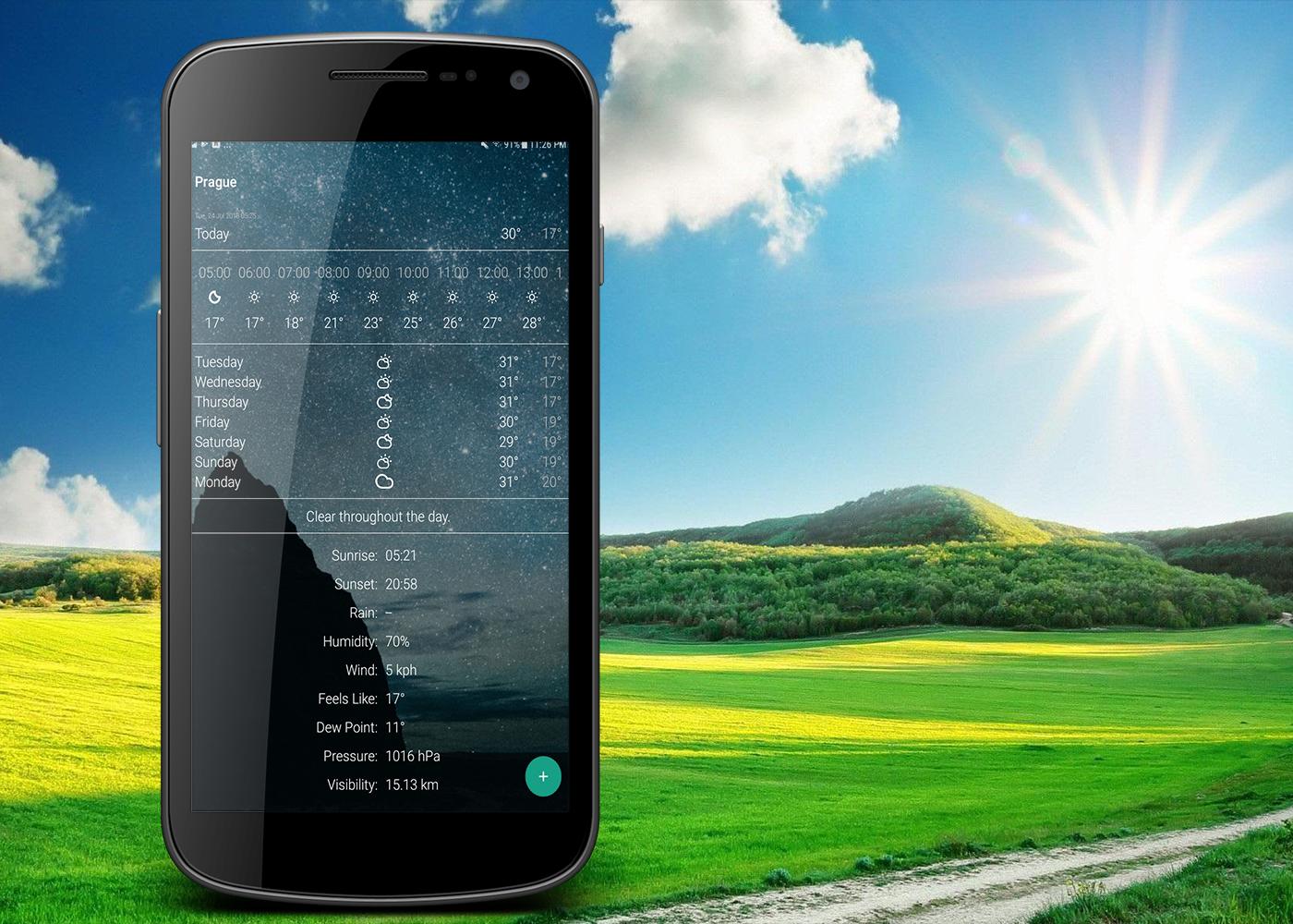 Weather app & precipitation forecast