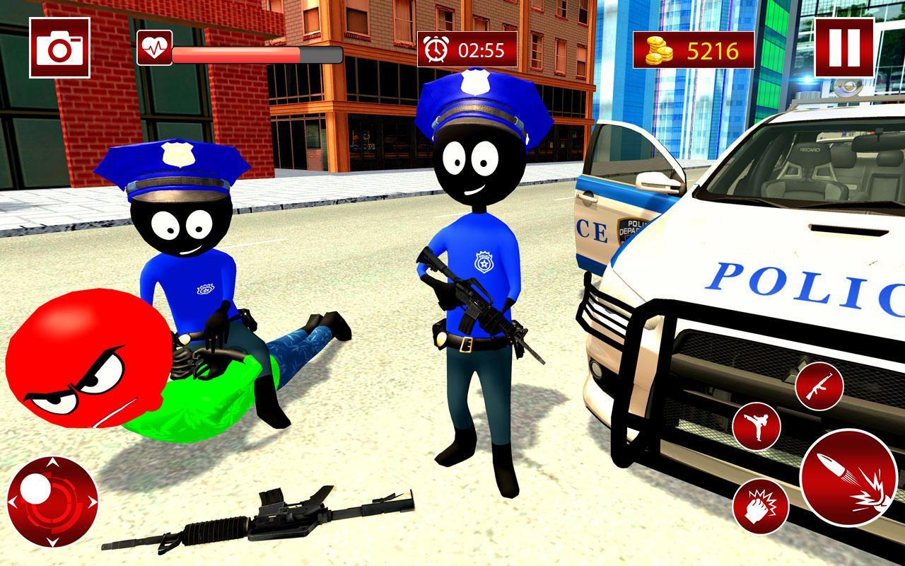 Police Stickman Gangstar Crime