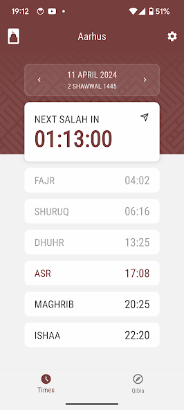 Time for Salah