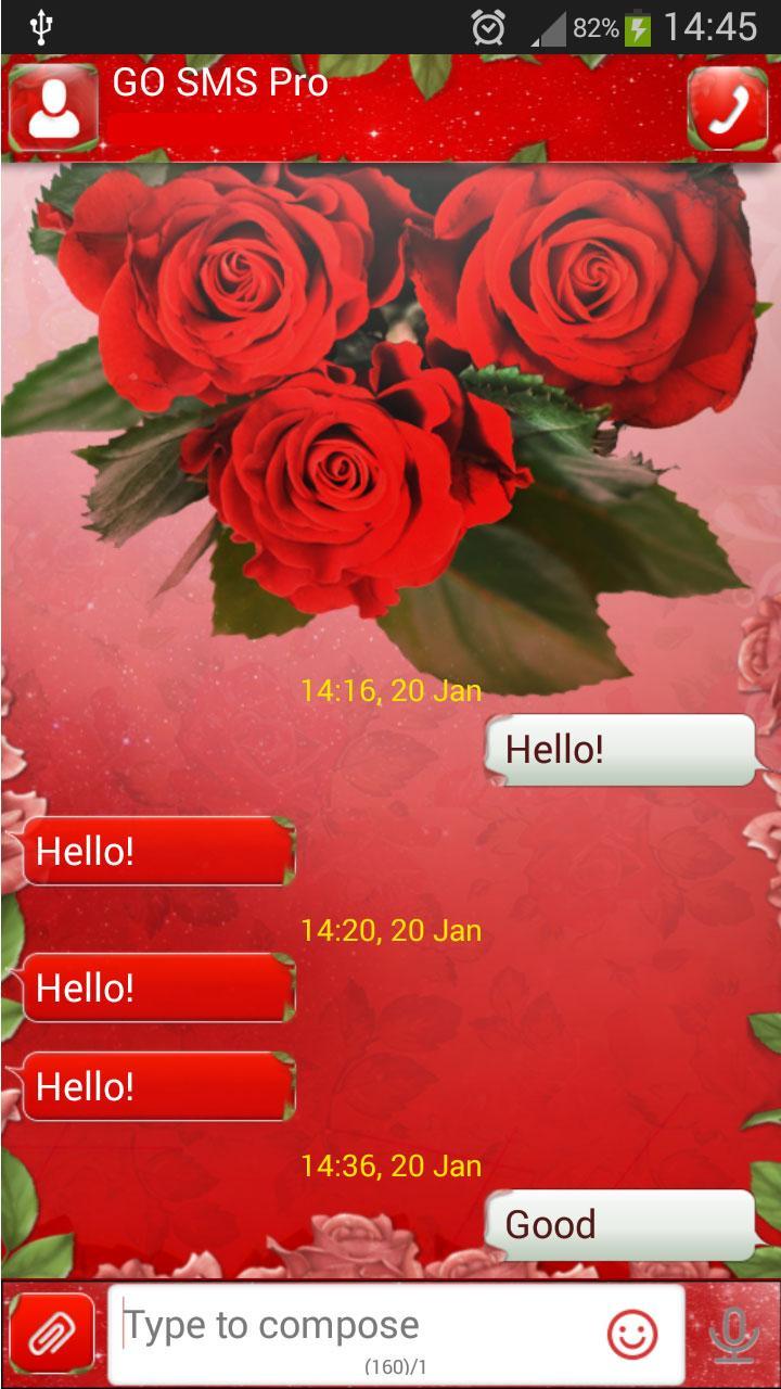 GO SMS Red Rose