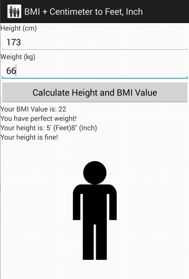 BMI + Centimeter to Feet, Inch