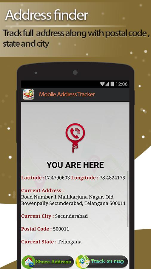 Live Mobile address tracker
