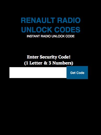 Renault Radio Codes Unlock Generator Free