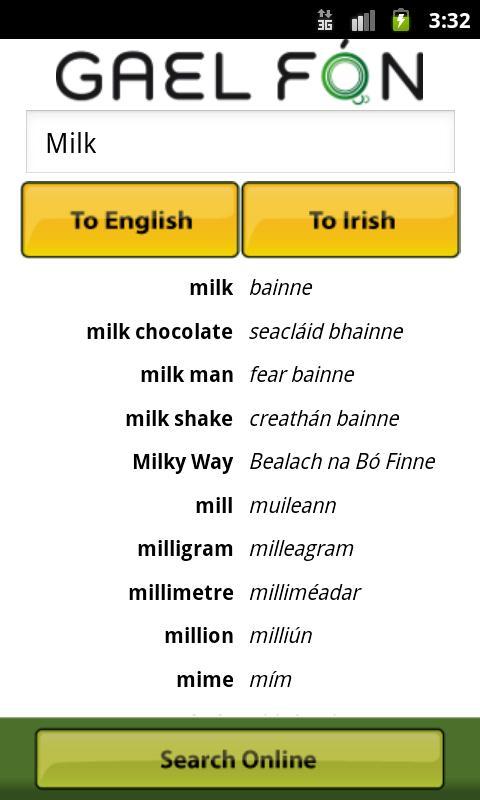 Gaelfon FREE Irish Translator