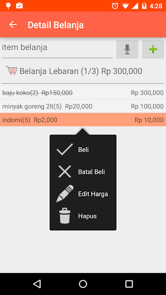 Catatan Belanja