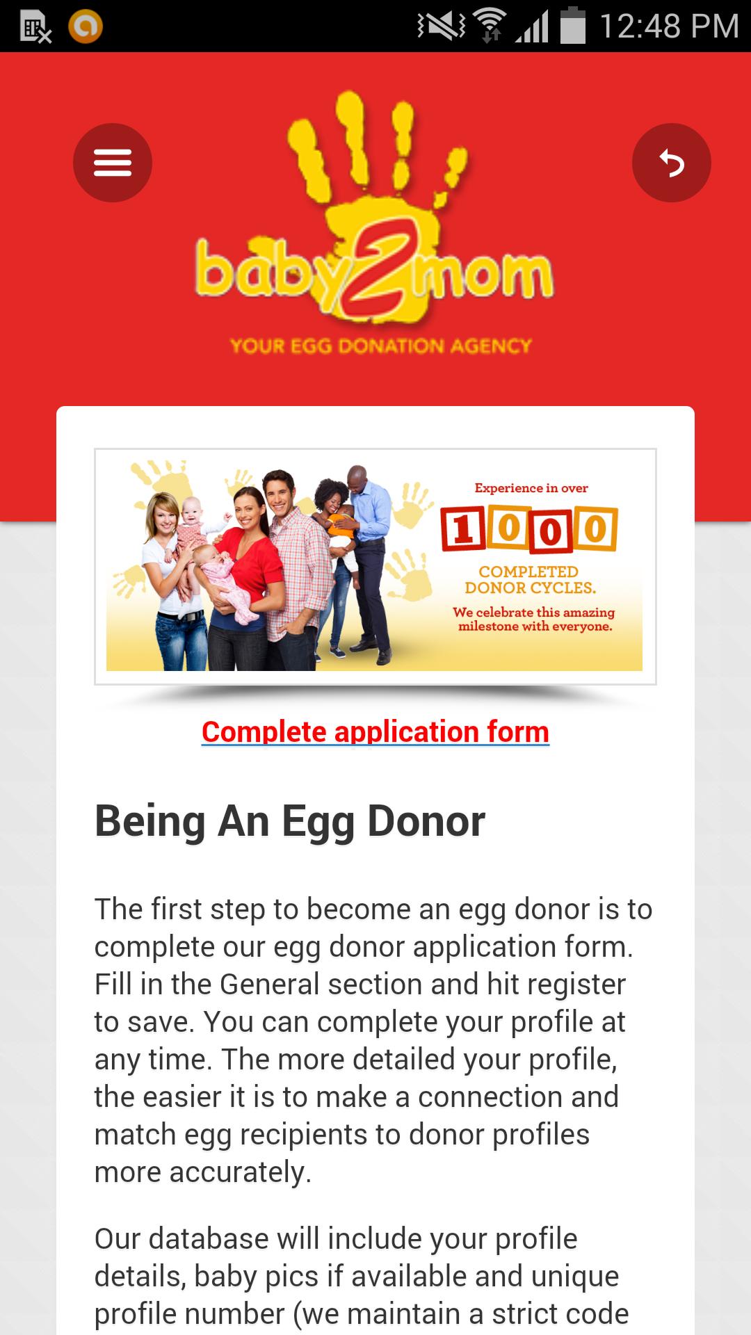 baby2mom Egg Donation app