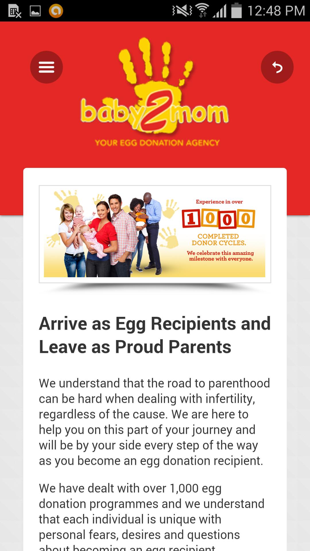 baby2mom Egg Donation app