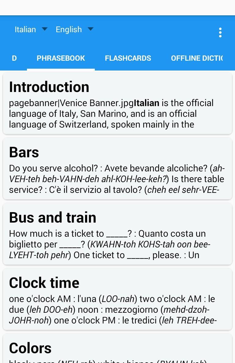 Translate Italian with Talking