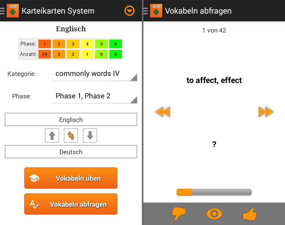 Vokabelheft - Vokabeln lernen