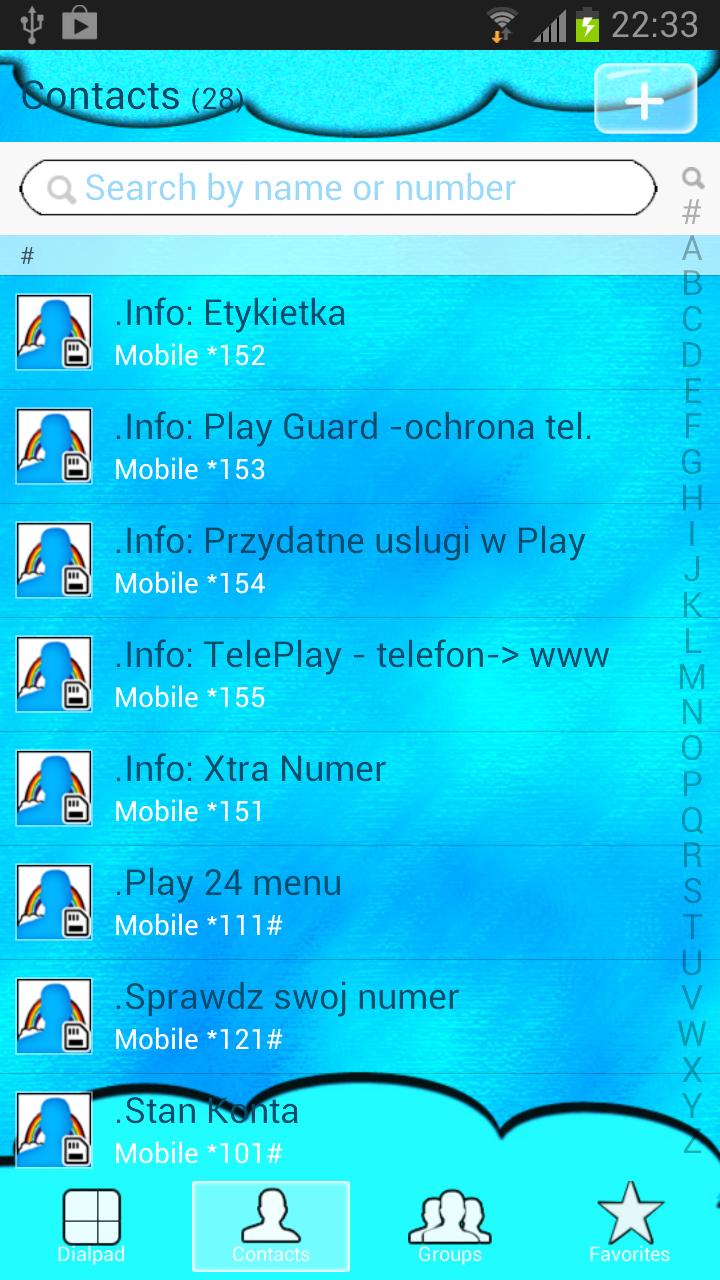 Clouds Theme for GO Contacts