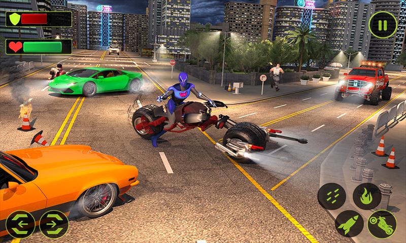 Light Bike Hero City Rescue Superhero Bike Games