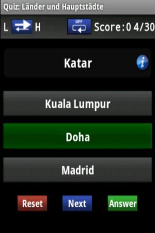 German: Quiz of Capital Cities