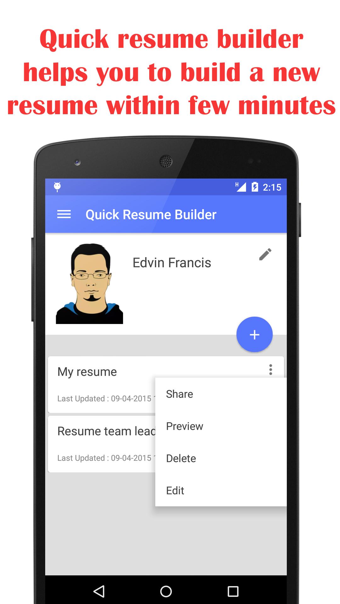 Quick Resume Builder
