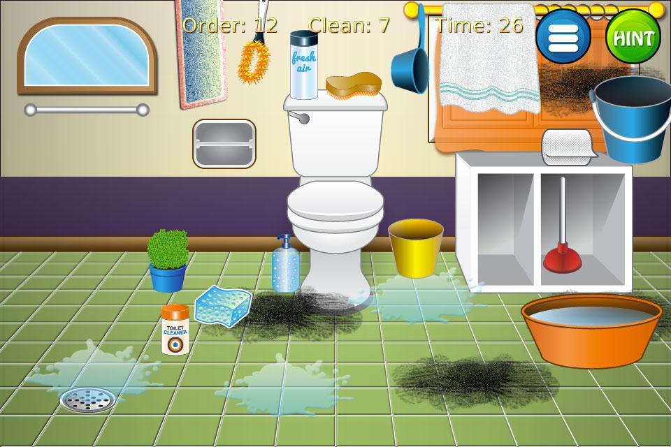 Game cleaning toilets