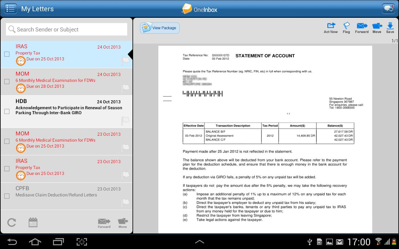 OneInbox for Tablets