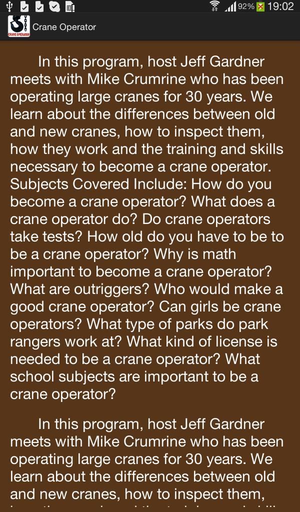 Crane Operator