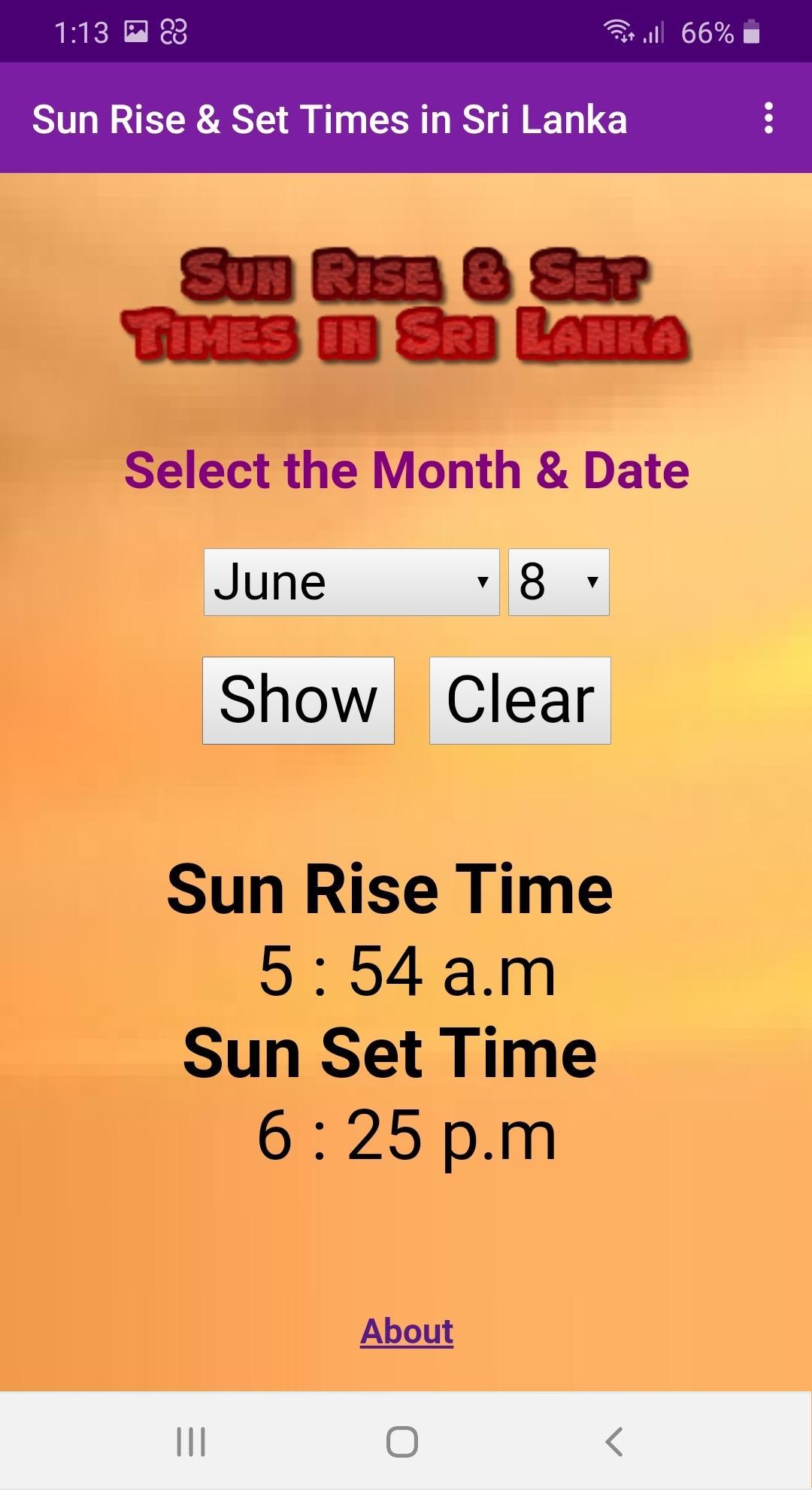 Sun Rise & Set Times in Sri Lanka