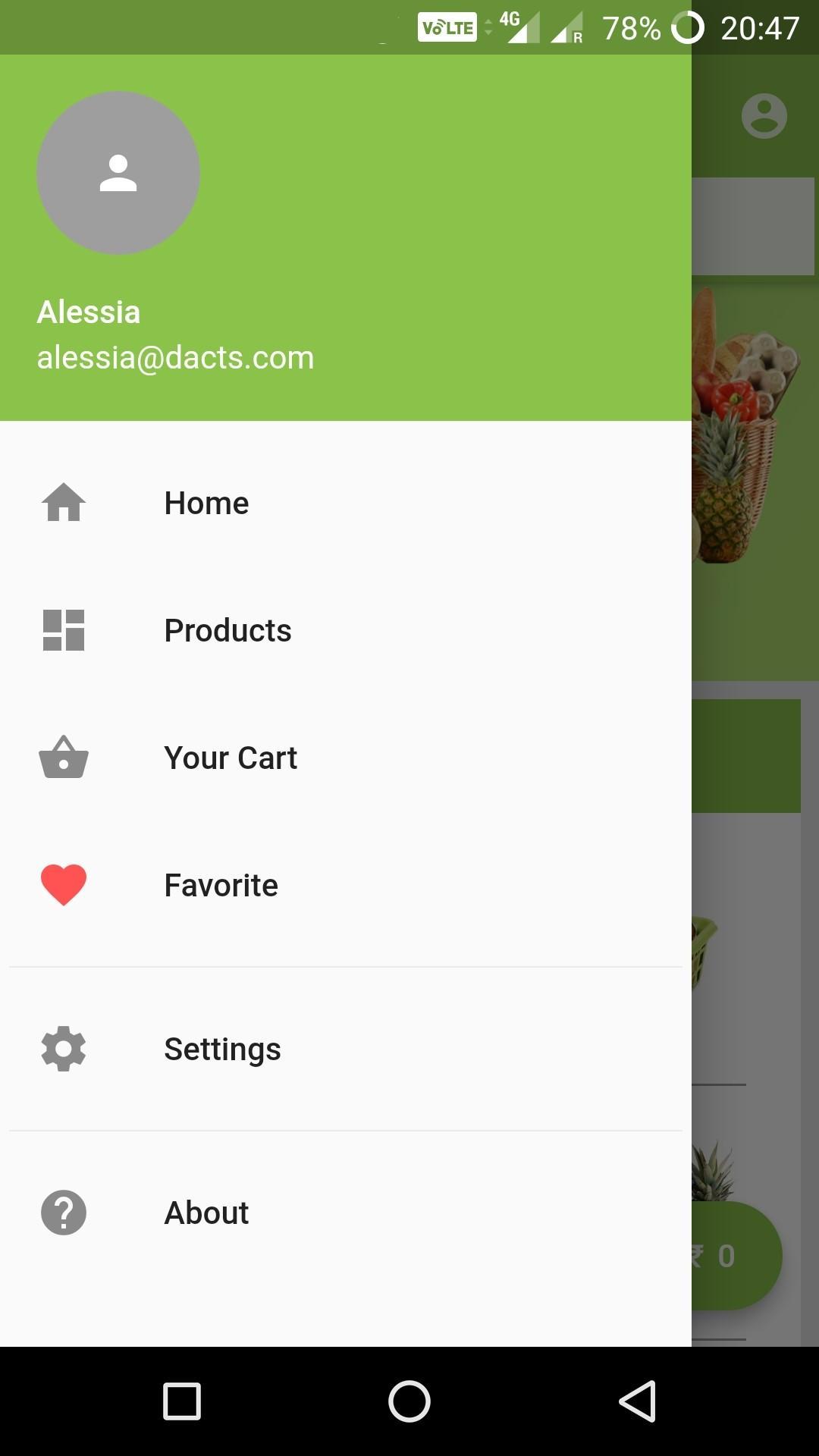 Flutter e-commerce - grocery demo