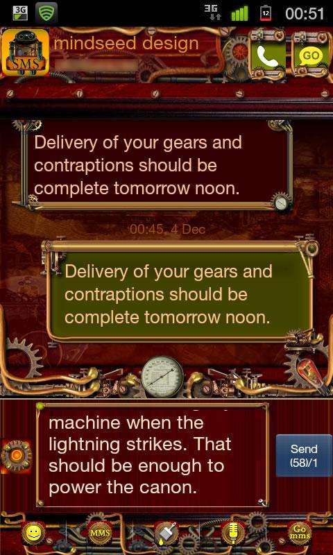Steampunk GO SMS Theme