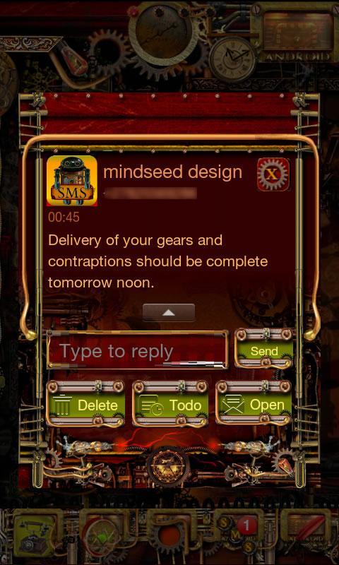Steampunk GO SMS Theme