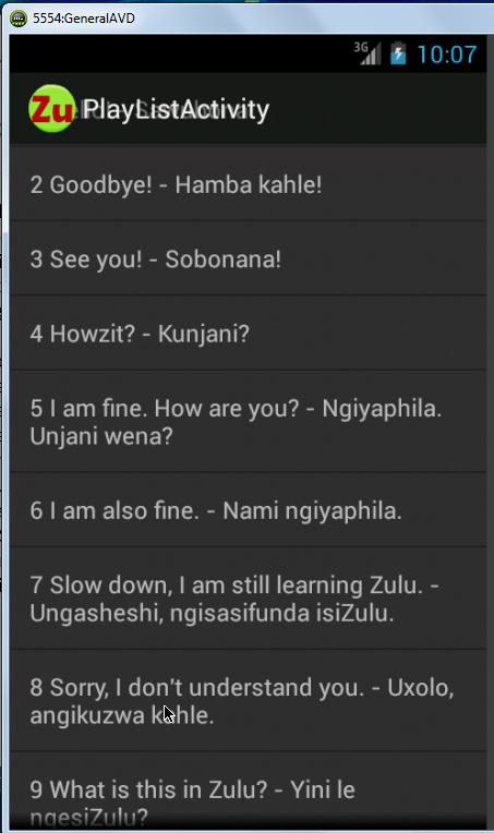 Zulu Phrases language tutor