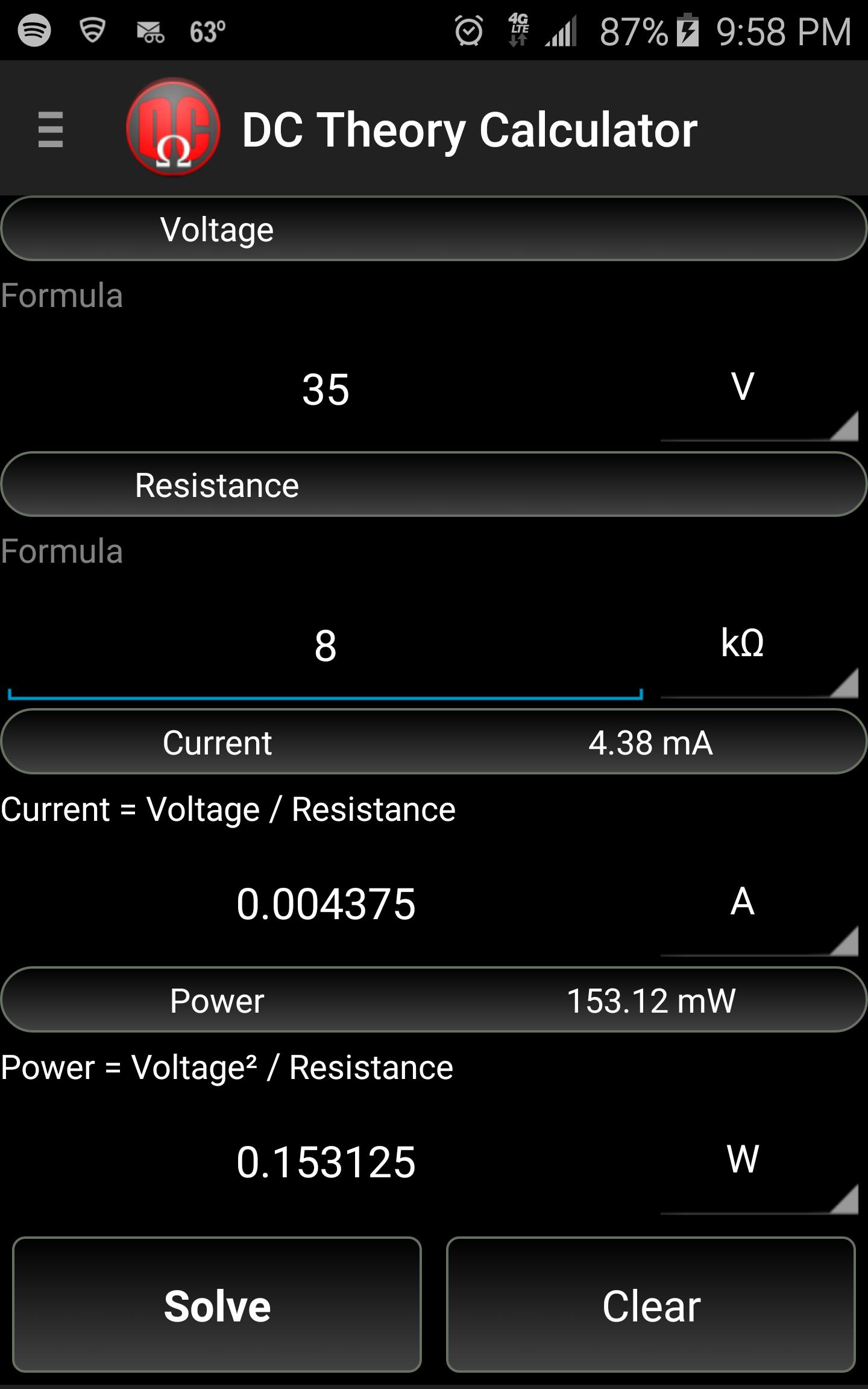 DC Theory Calculator