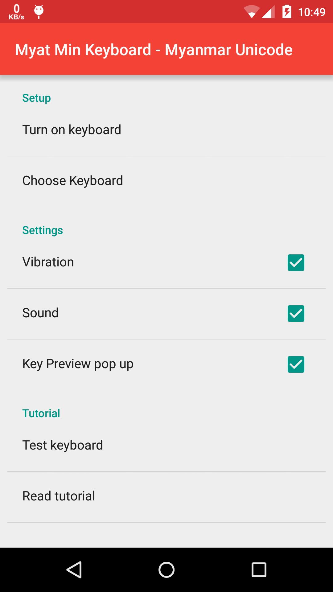 Myat Min Keyboard - Unicode