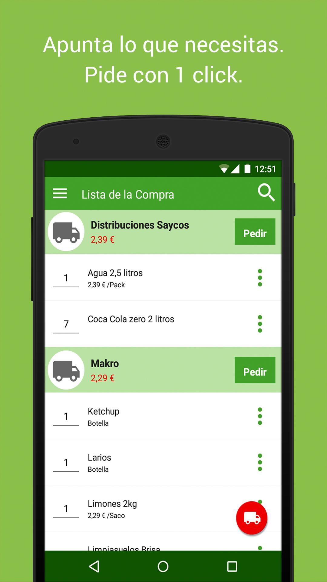 Shopping List for Restaurants