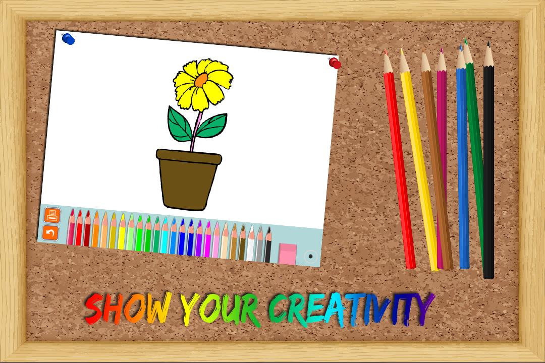 Coloring Game for Kids Flowers
