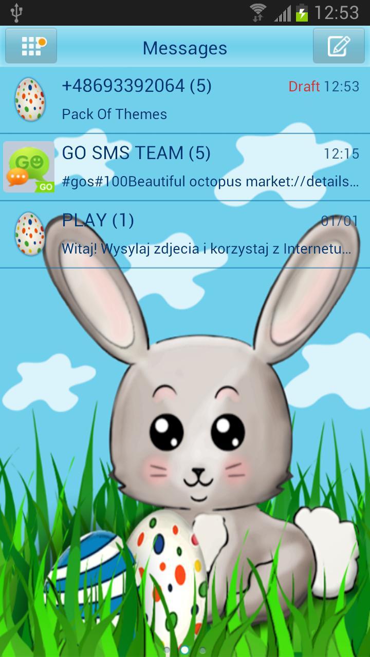 Easter Egg Rabbit GO SMS Theme